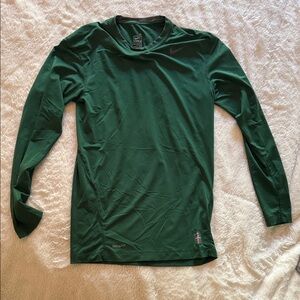 Nike Long Sleeve Dri-FIT Tee in Forest Green